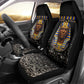Taharqa Car Seat Cover with Black Pharaoh Portrait, 25th Dynasty of Egypt Text and Nubian-Inspired - African Pride