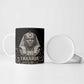 Taharqa Ceramic Mug with Black Pharaoh Portrait, 25th Dynasty of Egypt Text and Nubian-Inspired - African Pride