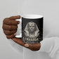 Taharqa Ceramic Mug with Black Pharaoh Portrait, 25th Dynasty of Egypt Text and Nubian-Inspired - African Pride