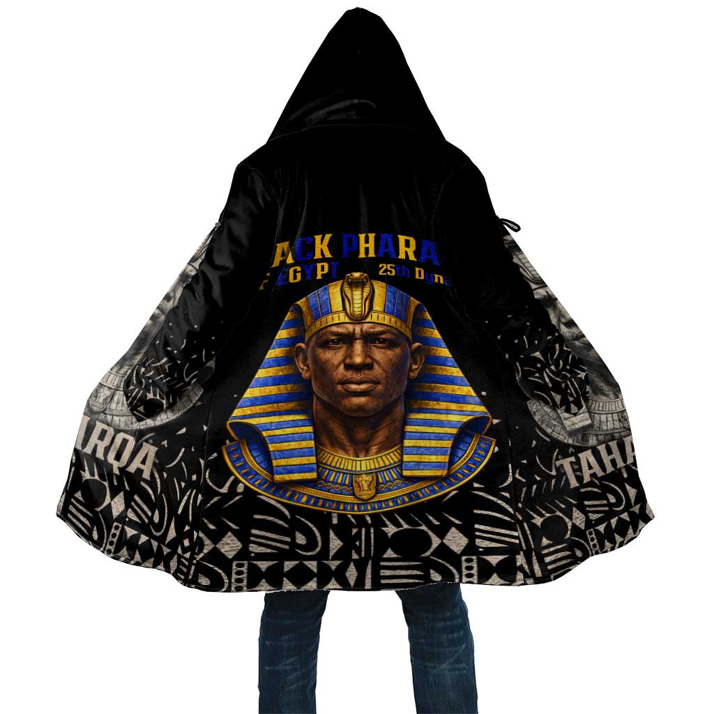 Taharqa Cloak with Black Pharaoh Portrait, 25th Dynasty of Egypt Text and Nubian-Inspired - African Pride
