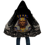 Taharqa Cloak with Black Pharaoh Portrait, 25th Dynasty of Egypt Text and Nubian-Inspired - African Pride
