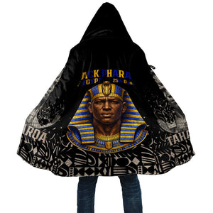 Taharqa Cloak with Black Pharaoh Portrait, 25th Dynasty of Egypt Text and Nubian-Inspired - African Pride