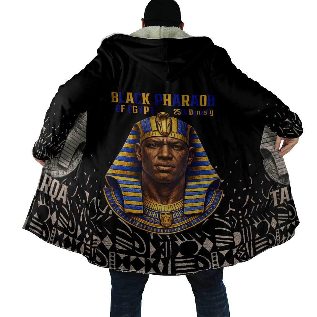 Taharqa Cloak with Black Pharaoh Portrait, 25th Dynasty of Egypt Text and Nubian-Inspired - African Pride