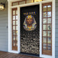 Taharqa Door Cover with Black Pharaoh Portrait, 25th Dynasty of Egypt Text and Nubian-Inspired - African Pride