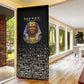 Taharqa Door Cover with Black Pharaoh Portrait, 25th Dynasty of Egypt Text and Nubian-Inspired - African Pride
