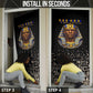 Taharqa Door Cover with Black Pharaoh Portrait, 25th Dynasty of Egypt Text and Nubian-Inspired - African Pride