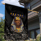Taharqa Garden Flag with Black Pharaoh Portrait, 25th Dynasty of Egypt Text and Nubian-Inspired - African Pride