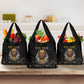 Taharqa Grocery Bag with Black Pharaoh Portrait, 25th Dynasty of Egypt Text and Nubian-Inspired - African Pride