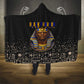 Taharqa Hooded Blanket with Black Pharaoh Portrait, 25th Dynasty of Egypt Text and Nubian-Inspired - African Pride