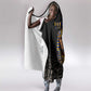 Taharqa Hooded Blanket with Black Pharaoh Portrait, 25th Dynasty of Egypt Text and Nubian-Inspired - African Pride
