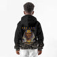 Taharqa Kid Hoodie with Black Pharaoh Portrait, 25th Dynasty of Egypt Text and Nubian-Inspired - African Pride
