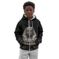 Taharqa Kid Hoodie with Black Pharaoh Portrait, 25th Dynasty of Egypt Text and Nubian-Inspired - African Pride