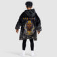Taharqa Kid Wearable Blanket Hoodie with Black Pharaoh Portrait, 25th Dynasty of Egypt Text and Nubian-Inspired - African Pride
