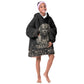 Taharqa Kid Wearable Blanket Hoodie with Black Pharaoh Portrait, 25th Dynasty of Egypt Text and Nubian-Inspired - African Pride