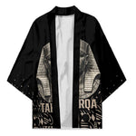 Taharqa Kimono with Black Pharaoh Portrait, 25th Dynasty of Egypt Text and Nubian-Inspired - African Pride