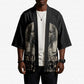 Taharqa Kimono with Black Pharaoh Portrait, 25th Dynasty of Egypt Text and Nubian-Inspired - African Pride