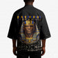 Taharqa Kimono with Black Pharaoh Portrait, 25th Dynasty of Egypt Text and Nubian-Inspired - African Pride