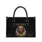 Taharqa Leather Bag with Black Pharaoh Portrait, 25th Dynasty of Egypt Text and Nubian-Inspired - African Pride