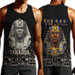 Taharqa Men Tank Top with Black Pharaoh Portrait, 25th Dynasty of Egypt Text and Nubian-Inspired - African Pride