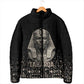 Taharqa Padded Jacket with Black Pharaoh Portrait, 25th Dynasty of Egypt Text and Nubian-Inspired - African Pride