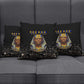 Taharqa Pillow Cover with Black Pharaoh Portrait, 25th Dynasty of Egypt Text and Nubian-Inspired - African Pride