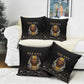 Taharqa Pillow Cover with Black Pharaoh Portrait, 25th Dynasty of Egypt Text and Nubian-Inspired - African Pride