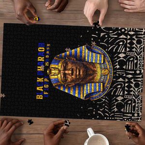 Taharqa Puzzle with Black Pharaoh Portrait, 25th Dynasty of Egypt Text and Nubian-Inspired - African Pride