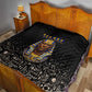 Taharqa Quilt with Black Pharaoh Portrait, 25th Dynasty of Egypt Text and Nubian-Inspired - African Pride