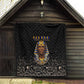 Taharqa Quilt with Black Pharaoh Portrait, 25th Dynasty of Egypt Text and Nubian-Inspired - African Pride