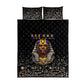 Taharqa Quilt Bed Set with Black Pharaoh Portrait, 25th Dynasty of Egypt Text and Nubian-Inspired - African Pride