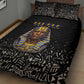 Taharqa Quilt Bed Set with Black Pharaoh Portrait, 25th Dynasty of Egypt Text and Nubian-Inspired - African Pride