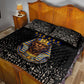 Taharqa Quilt Bed Set with Black Pharaoh Portrait, 25th Dynasty of Egypt Text and Nubian-Inspired - African Pride