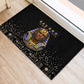 Taharqa Rubber Doormat with Black Pharaoh Portrait, 25th Dynasty of Egypt Text and Nubian-Inspired - African Pride