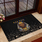 Taharqa Rubber Doormat with Black Pharaoh Portrait, 25th Dynasty of Egypt Text and Nubian-Inspired - African Pride