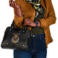 Taharqa Shoulder Handbag with Black Pharaoh Portrait, 25th Dynasty of Egypt Text and Nubian-Inspired - African Pride
