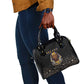 Taharqa Shoulder Handbag with Black Pharaoh Portrait, 25th Dynasty of Egypt Text and Nubian-Inspired - African Pride