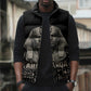Taharqa Sleeveless Puffer Jacket with Black Pharaoh Portrait, 25th Dynasty of Egypt Text and Nubian-Inspired - African Pride