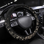Taharqa Steering Wheel Cover with Black Pharaoh Portrait, 25th Dynasty of Egypt Text and Nubian-Inspired - African Pride