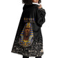 Taharqa Wearable Blanket Hoodie with Black Pharaoh Portrait, 25th Dynasty of Egypt Text and Nubian-Inspired - African Pride