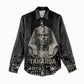 Taharqa Women Casual Shirt with Black Pharaoh Portrait, 25th Dynasty of Egypt Text and Nubian-Inspired - African Pride