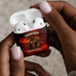 Taharqa AirPods Case with Warrior Portrait, Lion of Kush Title and Bold Red Defender of Africa - African Pride