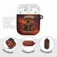 Taharqa AirPods Case with Warrior Portrait, Lion of Kush Title and Bold Red Defender of Africa - African Pride