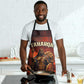 Taharqa Apron with Warrior Portrait, Lion of Kush Title and Bold Red Defender of Africa - African Pride