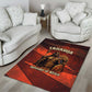 Taharqa Area Rug with Warrior Portrait, Lion of Kush Title and Bold Red Defender of Africa - African Pride