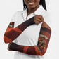 Taharqa Arm Sleeves with Warrior Portrait, Lion of Kush Title and Bold Red Defender of Africa - African Pride