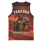 Taharqa Basketball Jersey with Warrior Portrait, Lion of Kush Title and Bold Red Defender of Africa - African Pride