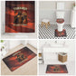 Taharqa Bathroom Set with Warrior Portrait, Lion of Kush Title and Bold Red Defender of Africa - African Pride