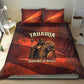 Taharqa Bedding Set with Warrior Portrait, Lion of Kush Title and Bold Red Defender of Africa - African Pride