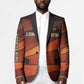 Taharqa Blazer with Warrior Portrait, Lion of Kush Title and Bold Red Defender of Africa - African Pride