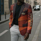 Taharqa Blazer with Warrior Portrait, Lion of Kush Title and Bold Red Defender of Africa - African Pride